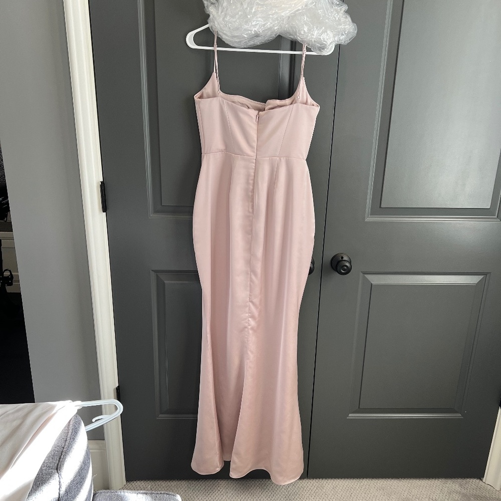 Olivette Crystal Satin Corset Maxi Dress-Size Large - Picture 9 of 15